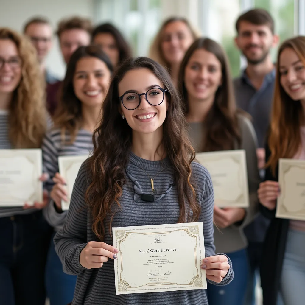 Alumnos celebrando la finalización del curso